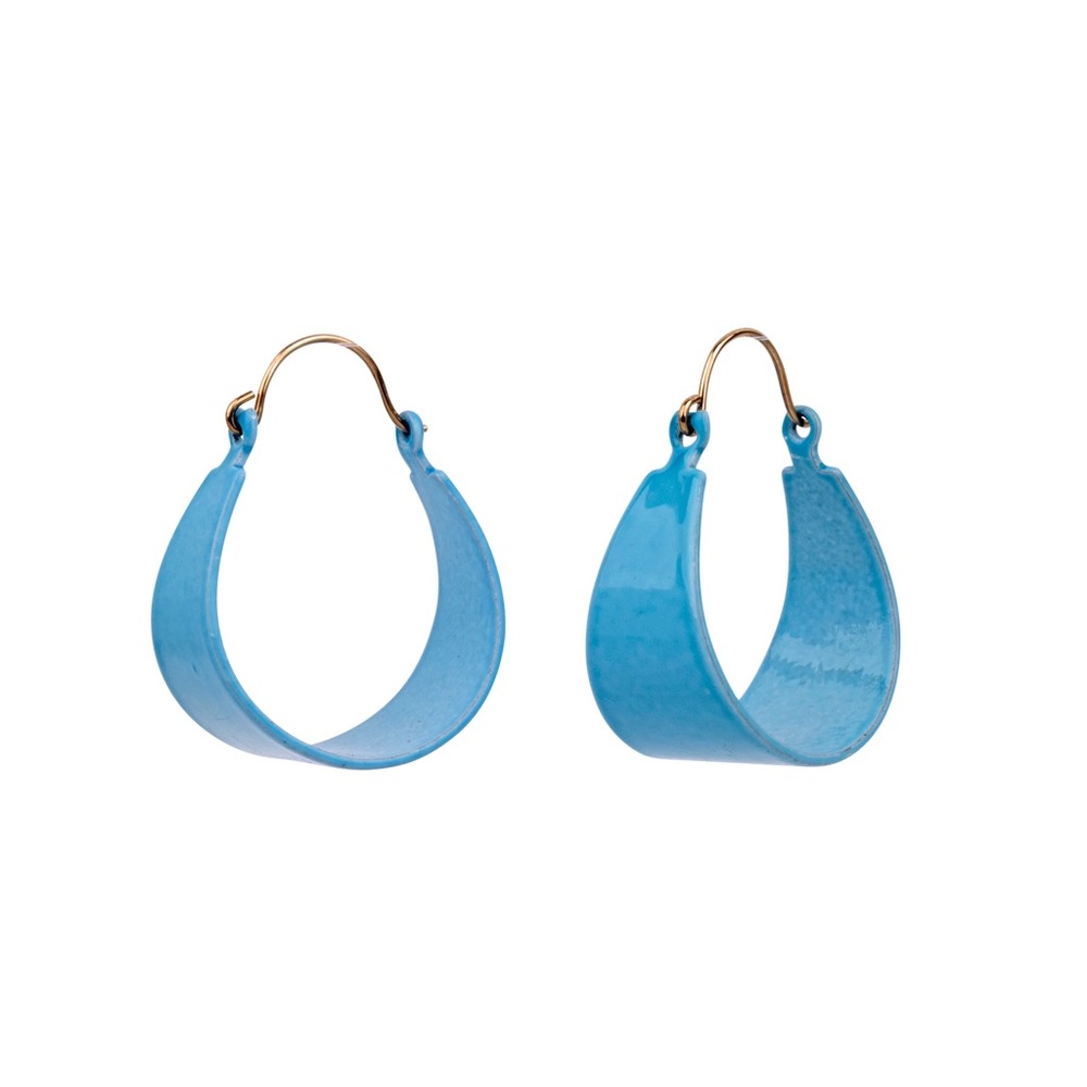 Blue Hoop Vintage Earrings from mokuyobi